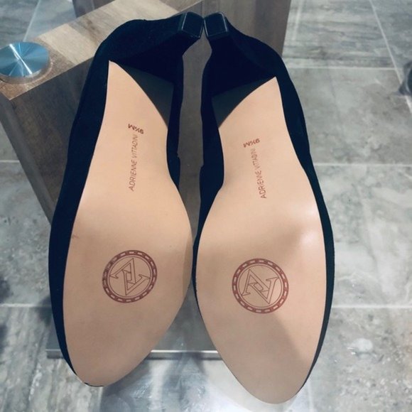 Adrienne Vittadini Ankle Boots Suede Leather Black Booties Size 11M New in Box - Picture 7 of 11